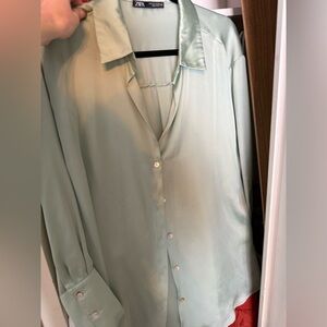 Zara Mint Green Blouse